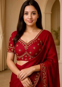 Red Embroidered Blouse