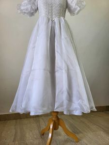 Elegant White Gown Length 46 Inches
