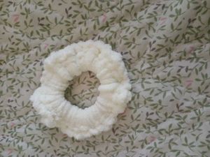 Fluffy White Scrunchie