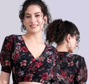 Women&#39;s Puffed Sleeves Crop Top