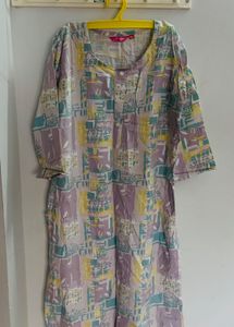 Lavender Printed Kurta