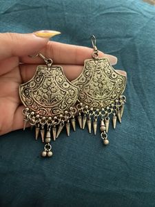 Silver Boho Drop Earrings
