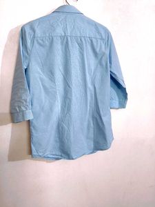 Blue 3/4 Sleeve formal shirt