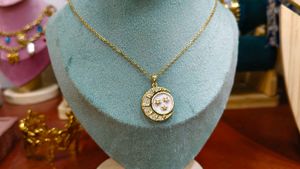 18k-Gold-Plated Moon and Star Pendant Necklace.