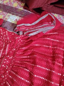 Dark Pink  Embroidered Sharara Set