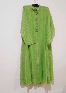 Green Embroidered Kurta
