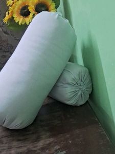 Takiya Pair of White Bolster Pillows Gift 🎁