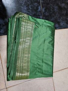 Green Polyester Saree