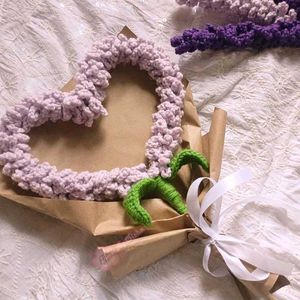 Crochet heart Lavender flower