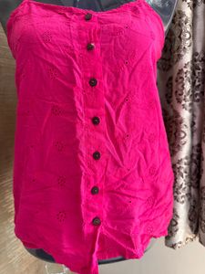 Pink Cotton Spaghetti Top