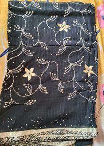 Elegant black saree with blouse
