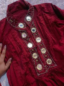 Embroidered Mirrorwork Short kurti