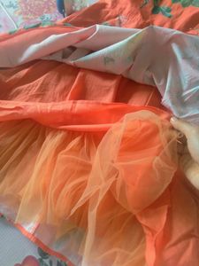 LABEL RITU KUMAR Raika Orange Floral Cotton Dress