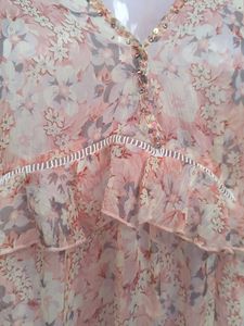 Floral Chiffon Midi Dress