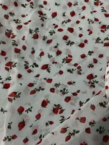 Strawberry Printed Ruffle Blouse