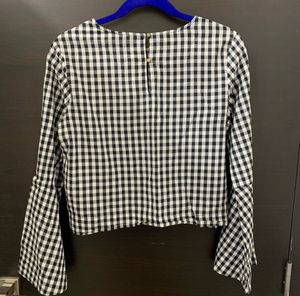 Floral Embroidered Gingham Top