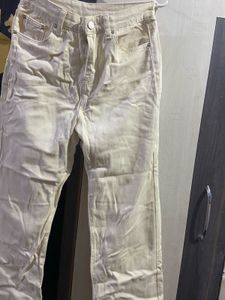 Urbanic Off-White Wide Leg Jeans