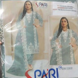 Organza Fabric Unstitched Pakistani Suit