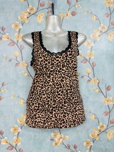 Lace Cheetah Print Tank Top