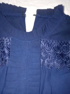 Navy Blue Embellished Top