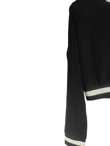 Black Cropped Bomber Jacket