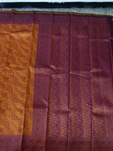 New Mustard Yellow And Wine Wedding Silk Saree