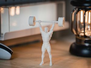 Sculpture of a weightlifter 3d printed