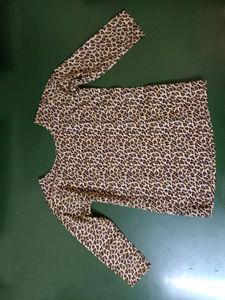 Women Black &amp; Beige Animal Print Top
