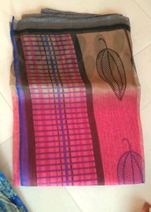 Net Saree With Unstitched Blouse
