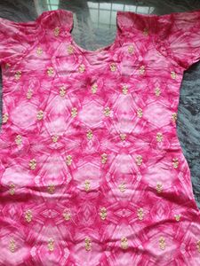 Pink Embroidery Dress With Salwar