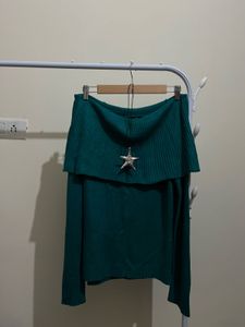 Green Off-Shoulder Top