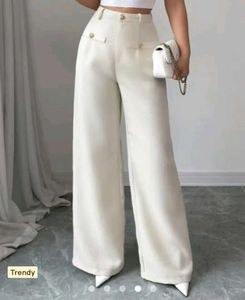 savana cream Wide Leg Trousers