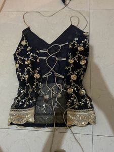chatpata Black and gold Blouse