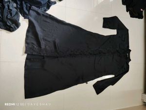 Black Front Open Abaya