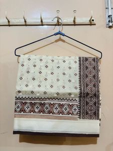 New Saree Cream Colour