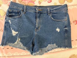 Extensive Ripped Denim Shorts