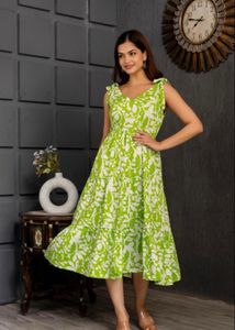 Green &amp; White Sundress