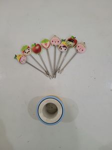 Colored Fruit Fork Set
