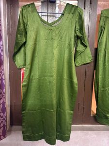 Green Embroidered Kurta Set