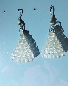 Beaded Triangle Dangle Earrings