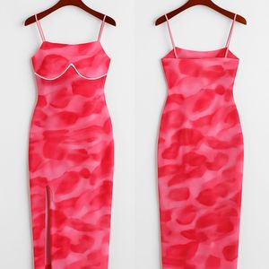 Pink Patterned Bodycon Dress