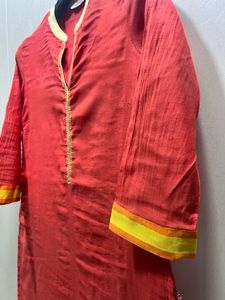 BIBA Red &amp; Gold Kurta.