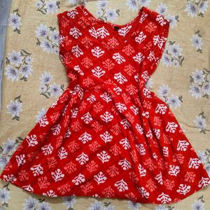Red Printed short kurti