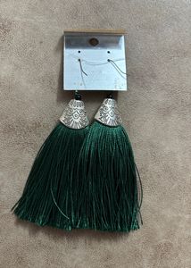Green Tassel Earrings