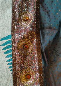 dhoopchav colour saree with sequence border