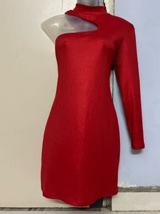Tokyo Talkies Red One-Shoulder Mini Dress