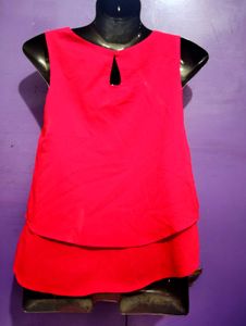 Red Sleeveless Top Two Layer Size Issues