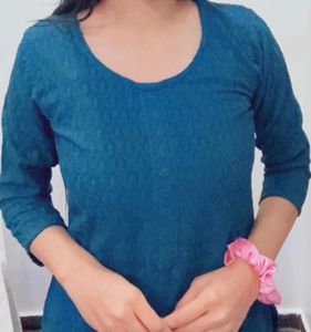 Blue Chikankari Kurti