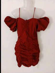Red Off-Shoulder Mini Dress