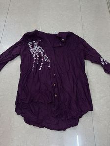 Embroidered Purple Top